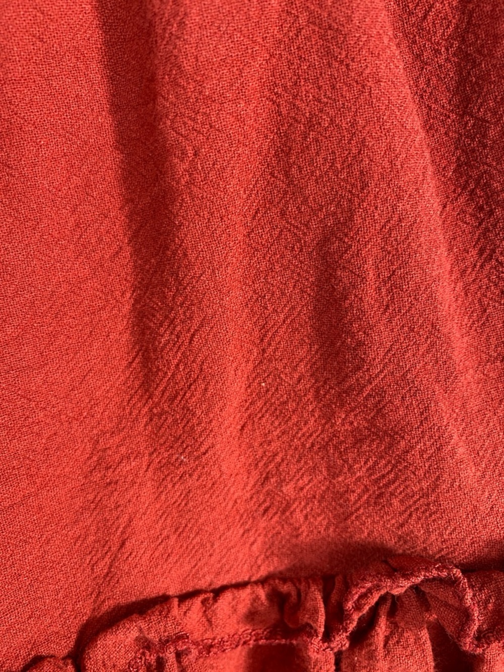 Women’s dark Red Tiered Drawstring Skirt. - Picture 10 of 15